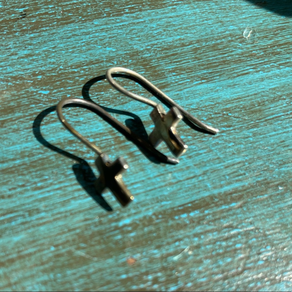 Silpada Silver Cross Dangle Earrings